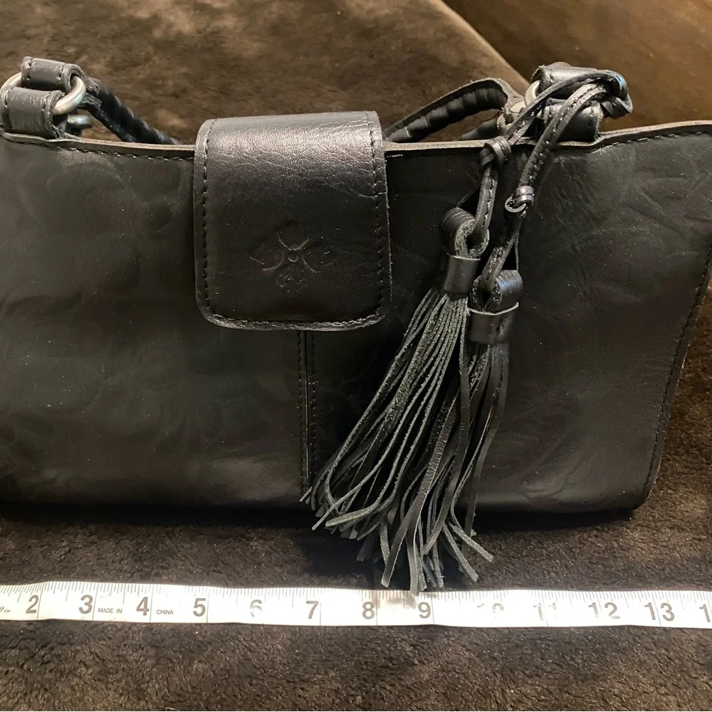 Patricia Nash Black Floral Embossed Shoulder Bag - Picture 9 of 12